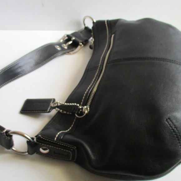 COACH Black Soft Leather HOBO Satchel - Picture 9 of 9